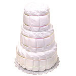 Three tier Undecorated Diaper Cake