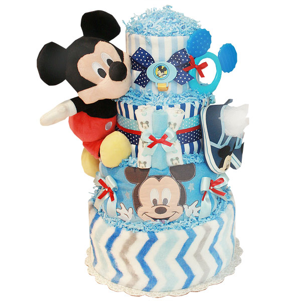 Disney Mickey Mouse or Minnie Mouse Wash Cloths Diaper Cake Baby Shower 