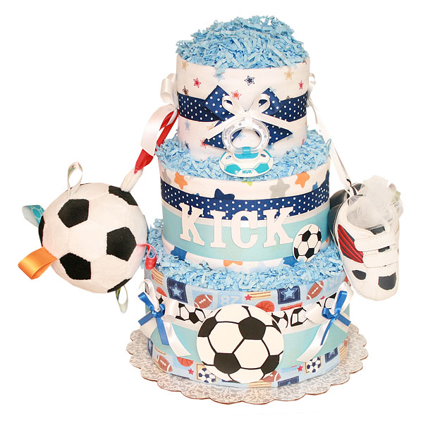 soccer diaper cake