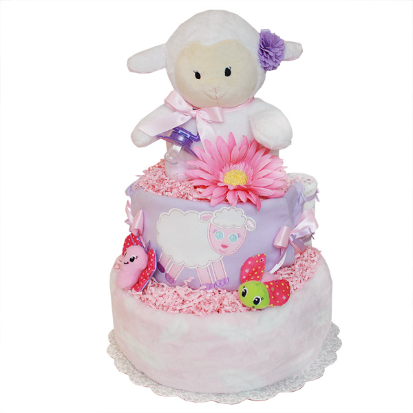 Cute Little Lamb Girl Diaper Cake