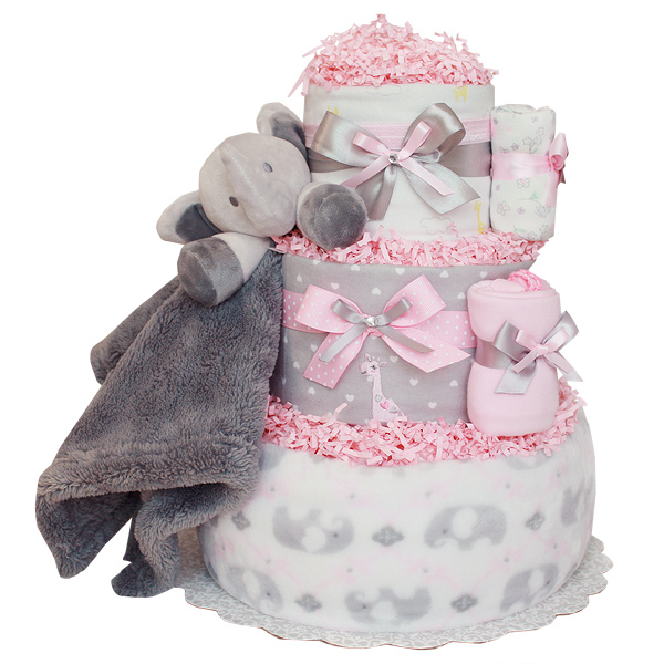 Cute Little Elephant Jungle Girl Diaper Cake 124 00 Diaper