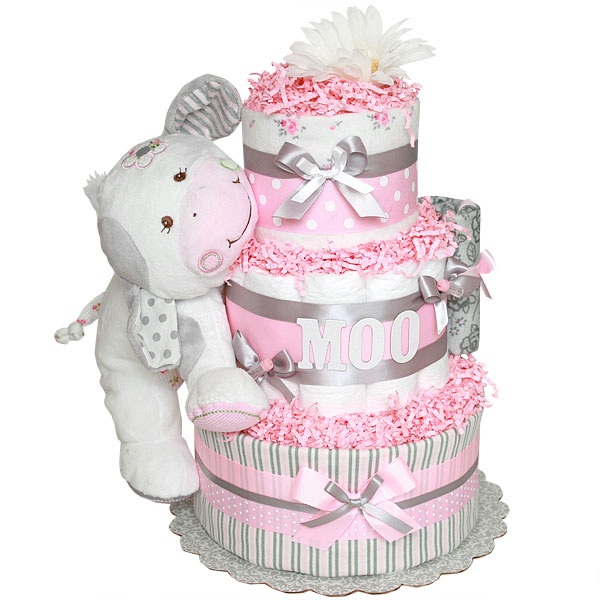 cow diaper cake
