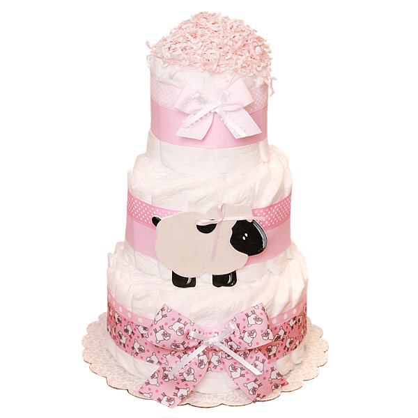 Pink Sheep Decoration Diaper Cake 62 00 Diaper Cakes Mall