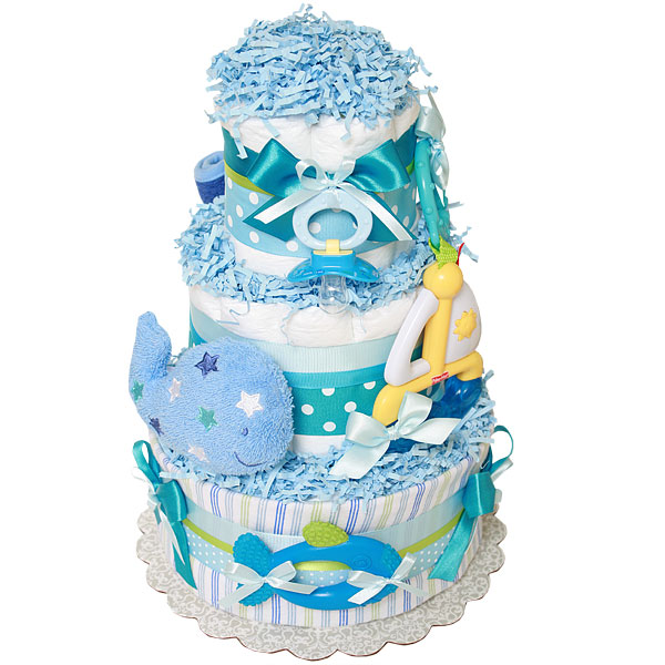 whale diaper cake