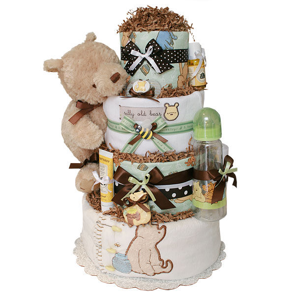 pooh diaper cake
