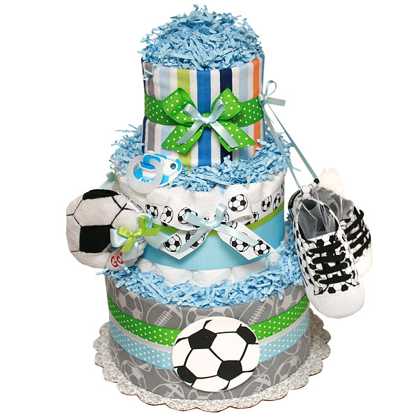 soccer diaper cake