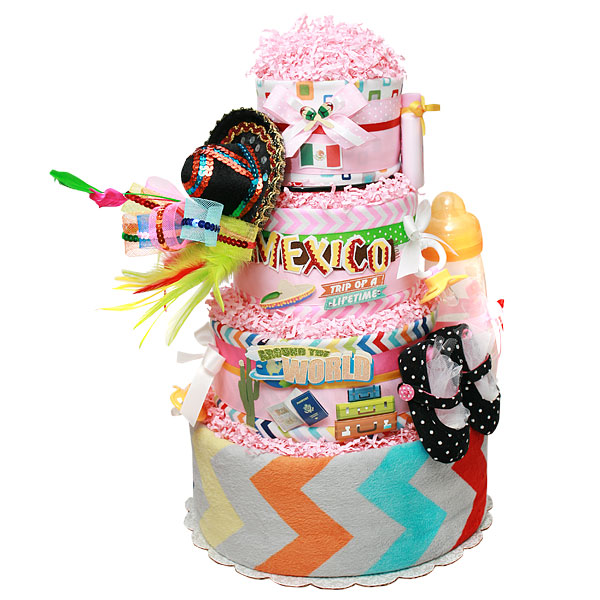 mexican theme diaper cake