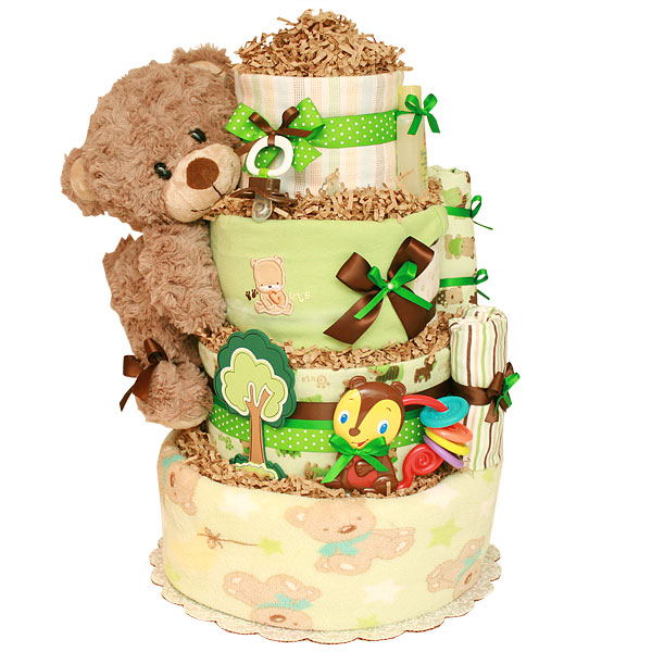 forest diaper cake