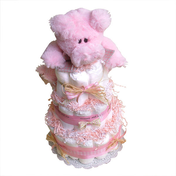 pig diaper cake